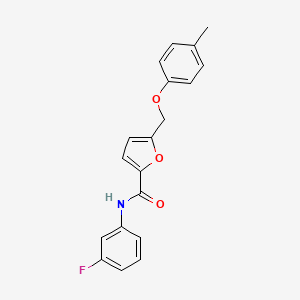 molecular formula C19H16FNO3 B3012798 N-(3-fluorophenyl)-5-[(4-methylphenoxy)methyl]furan-2-carboxamide CAS No. 890614-82-1