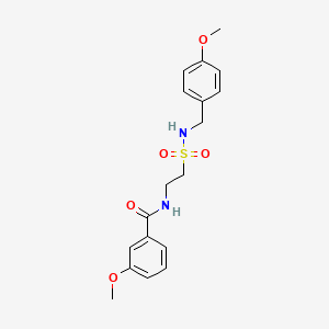 molecular formula C18H22N2O5S B3012803 3-methoxy-N-(2-(N-(4-methoxybenzyl)sulfamoyl)ethyl)benzamide CAS No. 899739-05-0