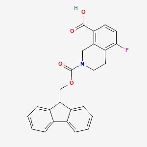 molecular formula C25H20FNO4 B3012806 2-{[(9H-fluoren-9-yl)methoxy]carbonyl}-5-fluoro-1,2,3,4-tetrahydroisoquinoline-8-carboxylic acid CAS No. 2138004-27-8