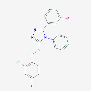 molecular formula C21H14ClF2N3S B301281 3-[(2-chloro-4-fluorobenzyl)sulfanyl]-5-(3-fluorophenyl)-4-phenyl-4H-1,2,4-triazole 
