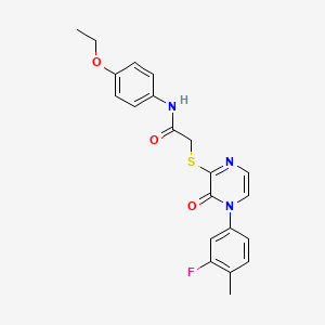 molecular formula C21H20FN3O3S B3012822 N-(4-ethoxyphenyl)-2-[4-(3-fluoro-4-methylphenyl)-3-oxopyrazin-2-yl]sulfanylacetamide CAS No. 899944-54-8