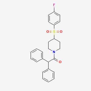 molecular formula C25H24FNO3S B3012823 1-(4-((4-Fluorophenyl)sulfonyl)piperidin-1-yl)-2,2-diphenylethanone CAS No. 1448136-65-9