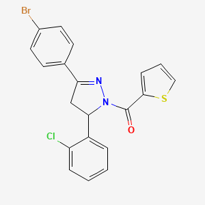 (3-(4-bromophenyl)-5-(2-chlorophenyl)-4,5-dihydro-1H-pyrazol-1-yl)(thiophen-2-yl)methanone