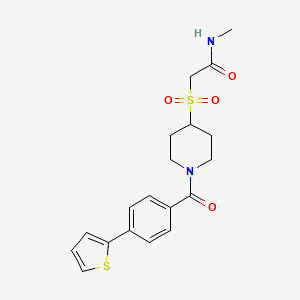 N-methyl-2-((1-(4-(thiophen-2-yl)benzoyl)piperidin-4-yl)sulfonyl)acetamide