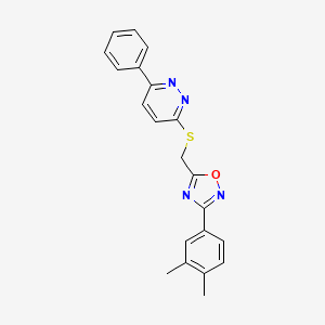 3-(3,4-Dimethylphenyl)-5-(((6-phenylpyridazin-3-yl)thio)methyl)-1,2,4-oxadiazole