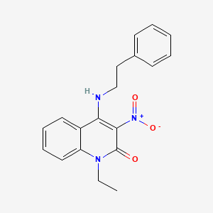 molecular formula C19H19N3O3 B3012844 1-乙基-3-硝基-4-(苯乙胺基)喹啉-2(1H)-酮 CAS No. 433320-38-8