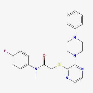 N-(4-fluorophenyl)-N-methyl-2-((3-(4-phenylpiperazin-1-yl)pyrazin-2-yl)thio)acetamide