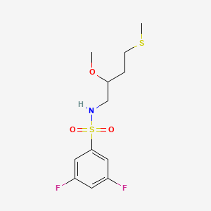 molecular formula C12H17F2NO3S2 B3012854 3,5-Difluoro-N-(2-methoxy-4-methylsulfanylbutyl)benzenesulfonamide CAS No. 2309189-89-5