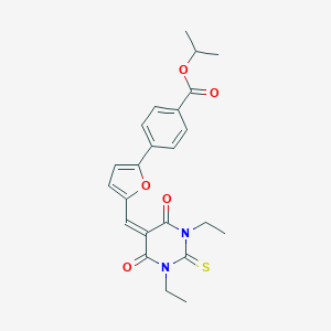 molecular formula C23H24N2O5S B301287 isopropyl 4-{5-[(1,3-diethyl-4,6-dioxo-2-thioxotetrahydro-5(2H)-pyrimidinylidene)methyl]-2-furyl}benzoate 