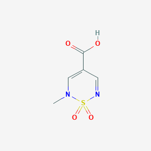 molecular formula C5H6N2O4S B3012871 2-methyl-2H-1,2,6-thiadiazine-4-carboxylic acid 1,1-dioxide CAS No. 1538365-78-4
