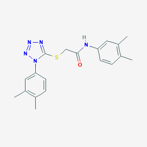 molecular formula C19H21N5OS B301288 N-(3,4-dimethylphenyl)-2-{[1-(3,4-dimethylphenyl)-1H-tetraazol-5-yl]sulfanyl}acetamide 