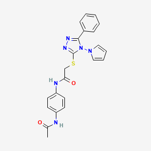 N-(4-acetamidophenyl)-2-((5-phenyl-4-(1H-pyrrol-1-yl)-4H-1,2,4-triazol-3-yl)thio)acetamide