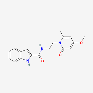 molecular formula C18H19N3O3 B3012884 N-(2-(4-methoxy-6-methyl-2-oxopyridin-1(2H)-yl)ethyl)-1H-indole-2-carboxamide CAS No. 2034246-52-9