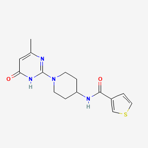 N-(1-(4-methyl-6-oxo-1,6-dihydropyrimidin-2-yl)piperidin-4-yl)thiophene-3-carboxamide