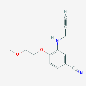 molecular formula C13H14N2O2 B3012894 4-(2-Methoxyethoxy)-3-[(prop-2-yn-1-yl)amino]benzonitrile CAS No. 1795532-36-3