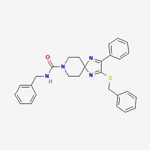 N-benzyl-2-(benzylthio)-3-phenyl-1,4,8-triazaspiro[4.5]deca-1,3-diene-8-carboxamide