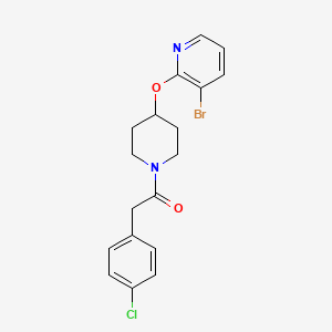 molecular formula C18H18BrClN2O2 B3012913 1-(4-((3-Bromopyridin-2-yl)oxy)piperidin-1-yl)-2-(4-chlorophenyl)ethanone CAS No. 1448036-39-2