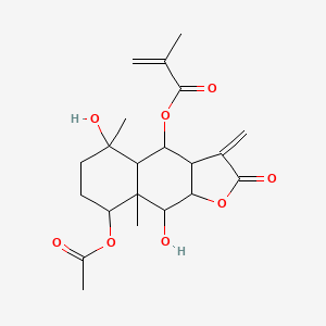 molecular formula C21H28O8 B3012917 (8-Acetyloxy-5,9-dihydroxy-5,8a-dimethyl-3-methylidene-2-oxo-3a,4,4a,6,7,8,9,9a-octahydrobenzo[f][1]benzofuran-4-yl) 2-methylprop-2-enoate CAS No. 148057-42-5
