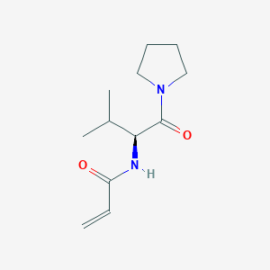 molecular formula C12H20N2O2 B3012919 N-[(2S)-3-Methyl-1-oxo-1-pyrrolidin-1-ylbutan-2-yl]prop-2-enamide CAS No. 2196078-49-4