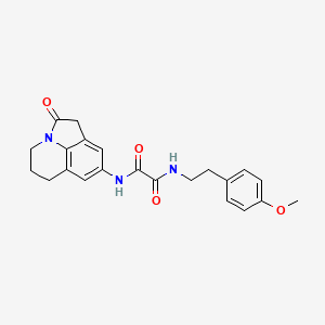 molecular formula C22H23N3O4 B3012933 N1-(4-甲氧基苯乙基)-N2-(2-氧代-2,4,5,6-四氢-1H-吡咯并[3,2,1-ij]喹啉-8-基)草酰胺 CAS No. 898454-76-7