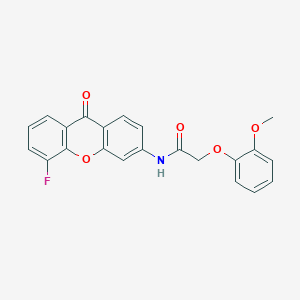 molecular formula C22H16FNO5 B3012934 N-(5-氟-9-氧代氧杂蒽-3-基)-2-(2-甲氧基苯氧基)乙酰胺 CAS No. 886172-23-2