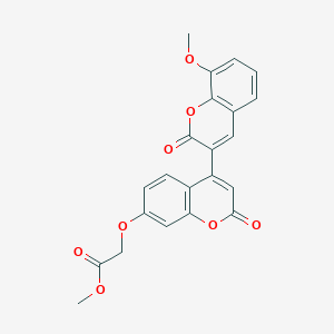 molecular formula C22H16O8 B3012938 2-[4-(8-甲氧基-2-氧代色满-3-基)-2-氧代色满-7-基]氧基乙酸甲酯 CAS No. 859110-55-7