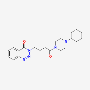 molecular formula C21H29N5O2 B3012941 3-[4-(4-Cyclohexylpiperazin-1-yl)-4-oxobutyl]-1,2,3-benzotriazin-4-one CAS No. 440331-35-1