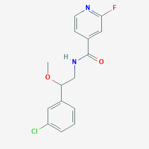 molecular formula C15H14ClFN2O2 B3012947 N-[2-(3-氯苯基)-2-甲氧基乙基]-2-氟吡啶-4-甲酰胺 CAS No. 1436162-30-9