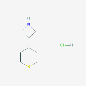 molecular formula C8H16ClNS B3012949 3-(噻-4-基)氮杂环丁烷；盐酸盐 CAS No. 2253632-05-0