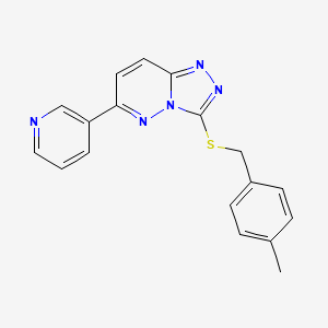molecular formula C18H15N5S B3012954 3-[(4-Methylphenyl)methylsulfanyl]-6-pyridin-3-yl-[1,2,4]triazolo[4,3-b]pyridazine CAS No. 894057-10-4