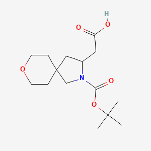 molecular formula C15H25NO5 B3012956 2-(2-(tert-Butoxycarbonyl)-8-oxa-2-azaspiro[4.5]decan-3-yl)acetic acid CAS No. 2230798-51-1