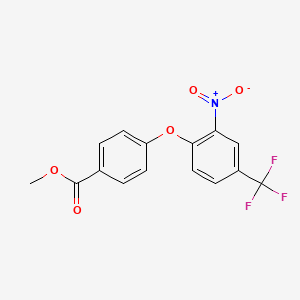 molecular formula C15H10F3NO5 B3012957 Methyl 4-(2-Nitro-4-(trifluoromethyl)phenoxy)benzoate CAS No. 297148-99-3
