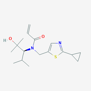 N-[(2-Cyclopropyl-1,3-thiazol-5-yl)methyl]-N-[(3S)-2-hydroxy-2,4-dimethylpentan-3-yl]prop-2-enamide