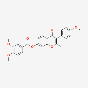 3-(4-methoxyphenyl)-2-methyl-4-oxo-4H-chromen-7-yl 3,4-dimethoxybenzoate