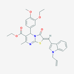 molecular formula C31H31N3O5S B301298 ethyl 2-[(1-allyl-1H-indol-3-yl)methylene]-5-(3-ethoxy-4-methoxyphenyl)-7-methyl-3-oxo-2,3-dihydro-5H-[1,3]thiazolo[3,2-a]pyrimidine-6-carboxylate 