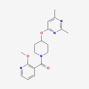 molecular formula C18H22N4O3 B3012980 (4-((2,6-二甲基嘧啶-4-基)氧基)哌啶-1-基)(2-甲氧基吡啶-3-基)甲酮 CAS No. 2034633-09-3