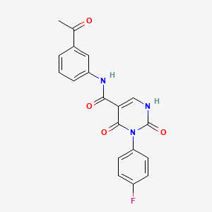 molecular formula C19H14FN3O4 B3012986 N-(3-acetylphenyl)-3-(4-fluorophenyl)-2,4-dioxo-1,2,3,4-tetrahydropyrimidine-5-carboxamide CAS No. 887899-90-3