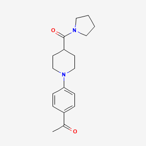molecular formula C18H24N2O2 B3012990 1-{4-[4-(1-Pyrrolidinylcarbonyl)piperidino]phenyl}-1-ethanone CAS No. 900018-97-5
