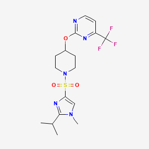 2-[1-(1-Methyl-2-propan-2-ylimidazol-4-yl)sulfonylpiperidin-4-yl]oxy-4-(trifluoromethyl)pyrimidine