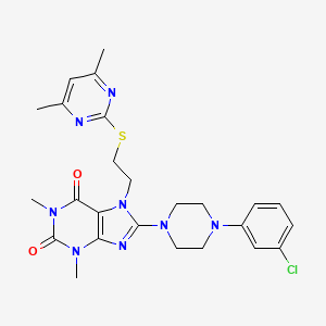 8-[4-(3-Chlorophenyl)piperazin-1-yl]-7-[2-(4,6-dimethylpyrimidin-2-yl)sulfanylethyl]-1,3-dimethylpurine-2,6-dione