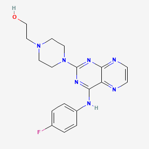 molecular formula C18H20FN7O B3013005 2-(4-(4-((4-Fluorophenyl)amino)pteridin-2-yl)piperazin-1-yl)ethanol CAS No. 946242-27-9