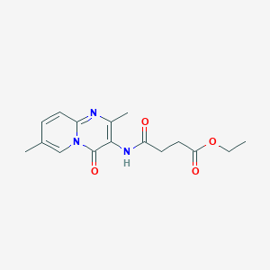 molecular formula C16H19N3O4 B3013007 ethyl 4-((2,7-dimethyl-4-oxo-4H-pyrido[1,2-a]pyrimidin-3-yl)amino)-4-oxobutanoate CAS No. 941965-60-2