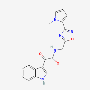 2-(1H-indol-3-yl)-N-((3-(1-methyl-1H-pyrrol-2-yl)-1,2,4-oxadiazol-5-yl)methyl)-2-oxoacetamide