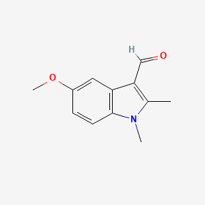 molecular formula C12H13NO2 B3013016 5-Methoxy-1,2-dimethyl-1H-indole-3-carbaldehyde CAS No. 34572-28-6