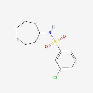 molecular formula C13H18ClNO2S B3013019 3-chloro-N-cycloheptylbenzene-1-sulfonamide CAS No. 728924-37-6