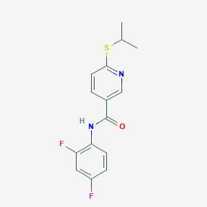 molecular formula C15H14F2N2OS B3013021 N-(2,4-difluorophenyl)-6-(isopropylsulfanyl)nicotinamide CAS No. 339030-46-5