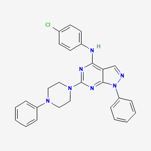 N-(4-chlorophenyl)-1-phenyl-6-(4-phenylpiperazin-1-yl)-1H-pyrazolo[3,4-d]pyrimidin-4-amine