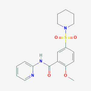 [2-methoxy-5-(piperidylsulfonyl)phenyl]-N-(2-pyridyl)carboxamide