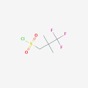 molecular formula C5H8ClF3O2S B3013039 3,3,3-Trifluoro-2,2-dimethylpropane-1-sulfonyl chloride CAS No. 1783625-32-0