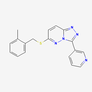 molecular formula C18H15N5S B3013051 6-[(2-甲基苯基)甲硫基]-3-吡啶-3-基-[1,2,4]三唑并[4,3-b]哒嗪 CAS No. 868969-11-3